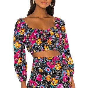 MAJORELLE Vibrant Floral Crop Top